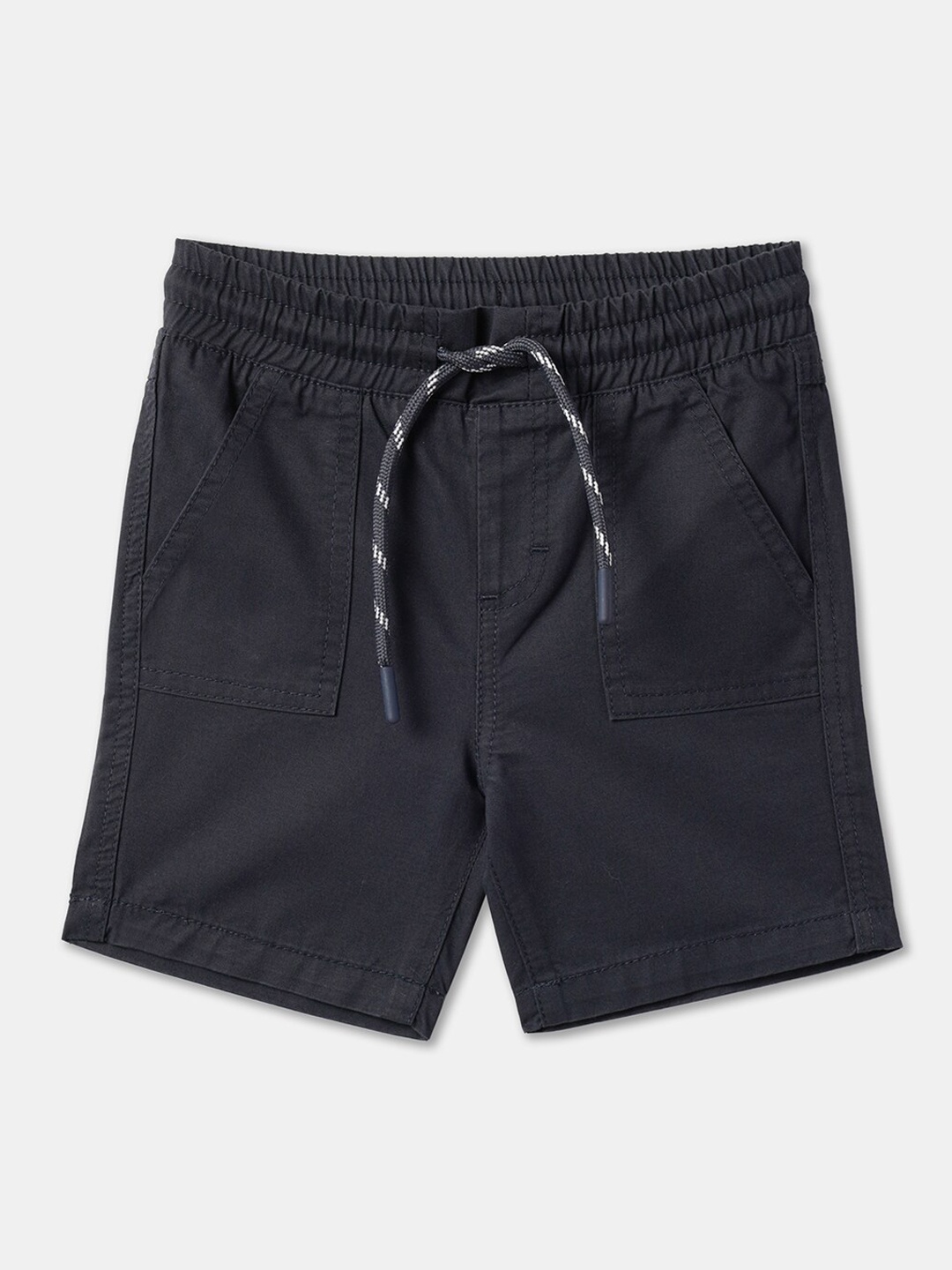 R&B Boys Mid-Rise Cotton Shorts, Blue