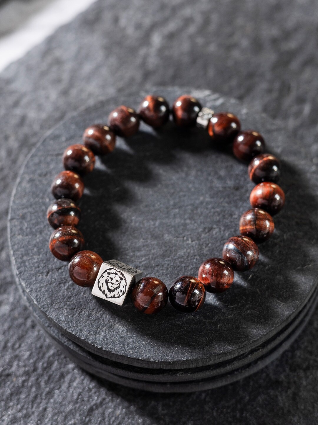 Stone Story By Shruti Men Sterling Silver Tigers Eye Rhodium-Plated Elasticated Bracelet
Stone Story By Shruti Men Sterling Silver Tigers Eye Rhodium-Plated Elasticated Bracelet