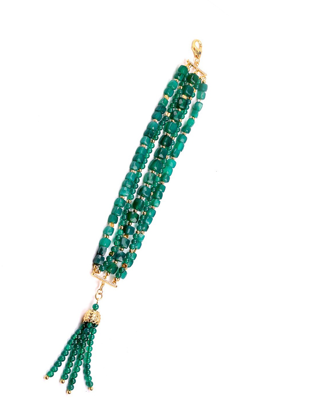Stone Story By Shruti Women Sterling Silver Onyx 18K Gold-Plated Multistrand Bracelet, Green
Stone Story By Shruti Women Sterling Silver Onyx 18K Gold-Plated Multistrand Bracelet, Green