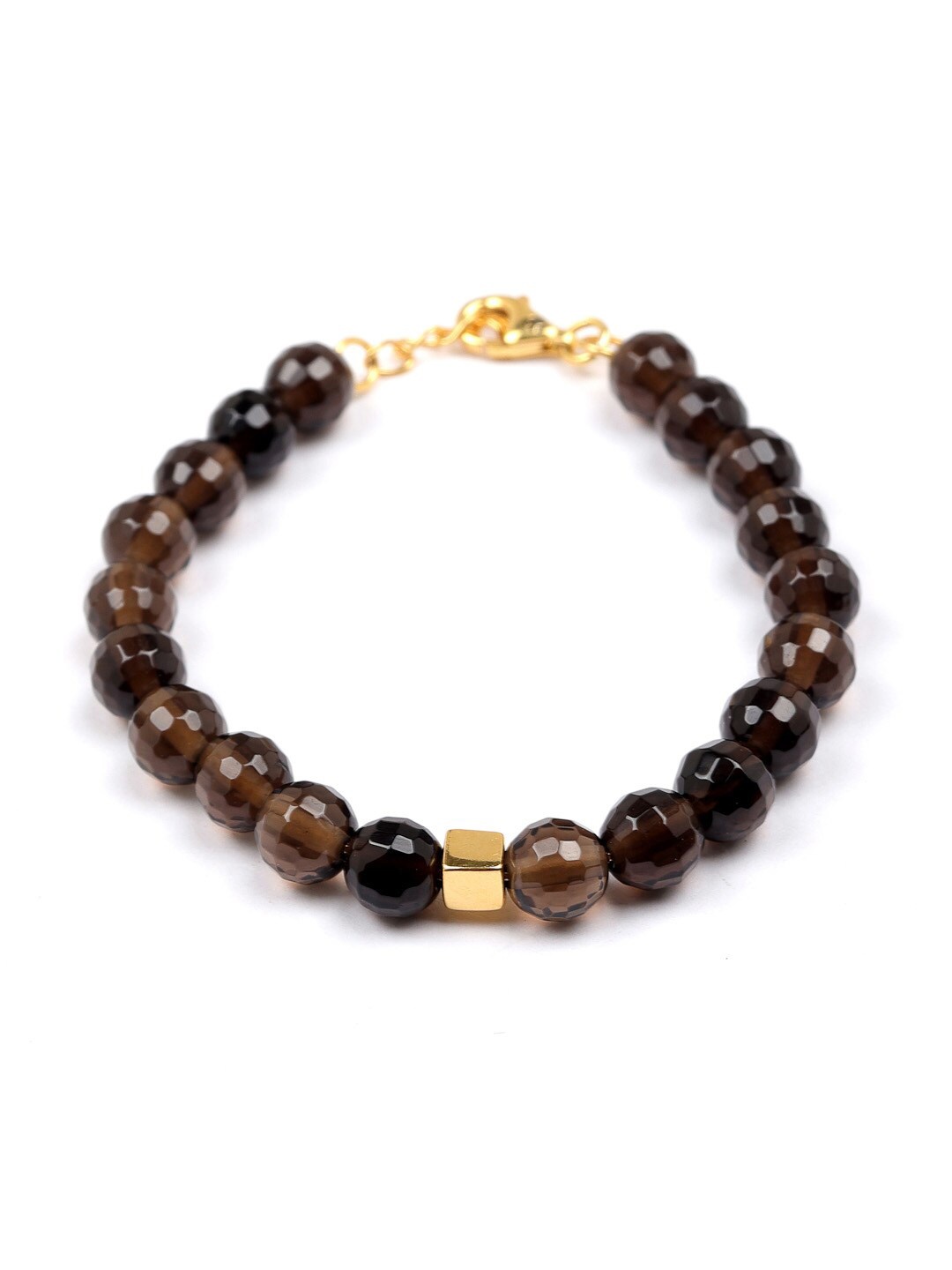 Stone Story By Shruti Boys Sterling Silver Gold-Plated Smoky Cube of Strength Bracelet, Brown
Stone Story By Shruti Boys Sterling Silver Gold-Plated Smoky Cube of Strength Bracelet, Brown