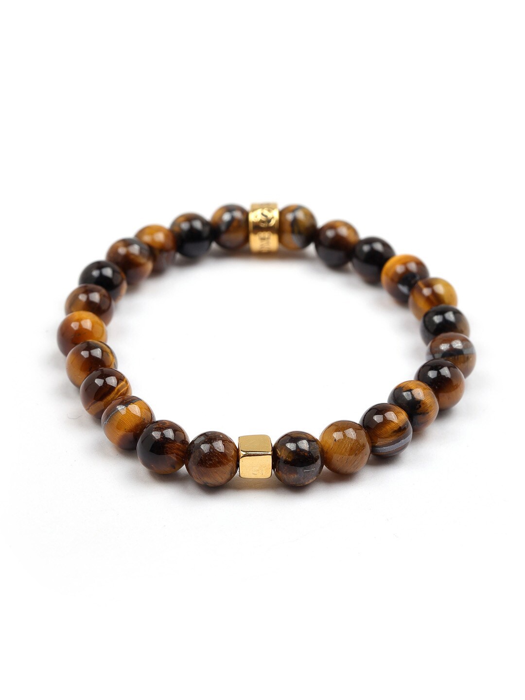 Stone Story By Shruti Boys Sterling Silver Tigers Eye Gold-Plated Elasticated Bracelet
Stone Story By Shruti Boys Sterling Silver Tigers Eye Gold-Plated Elasticated Bracelet