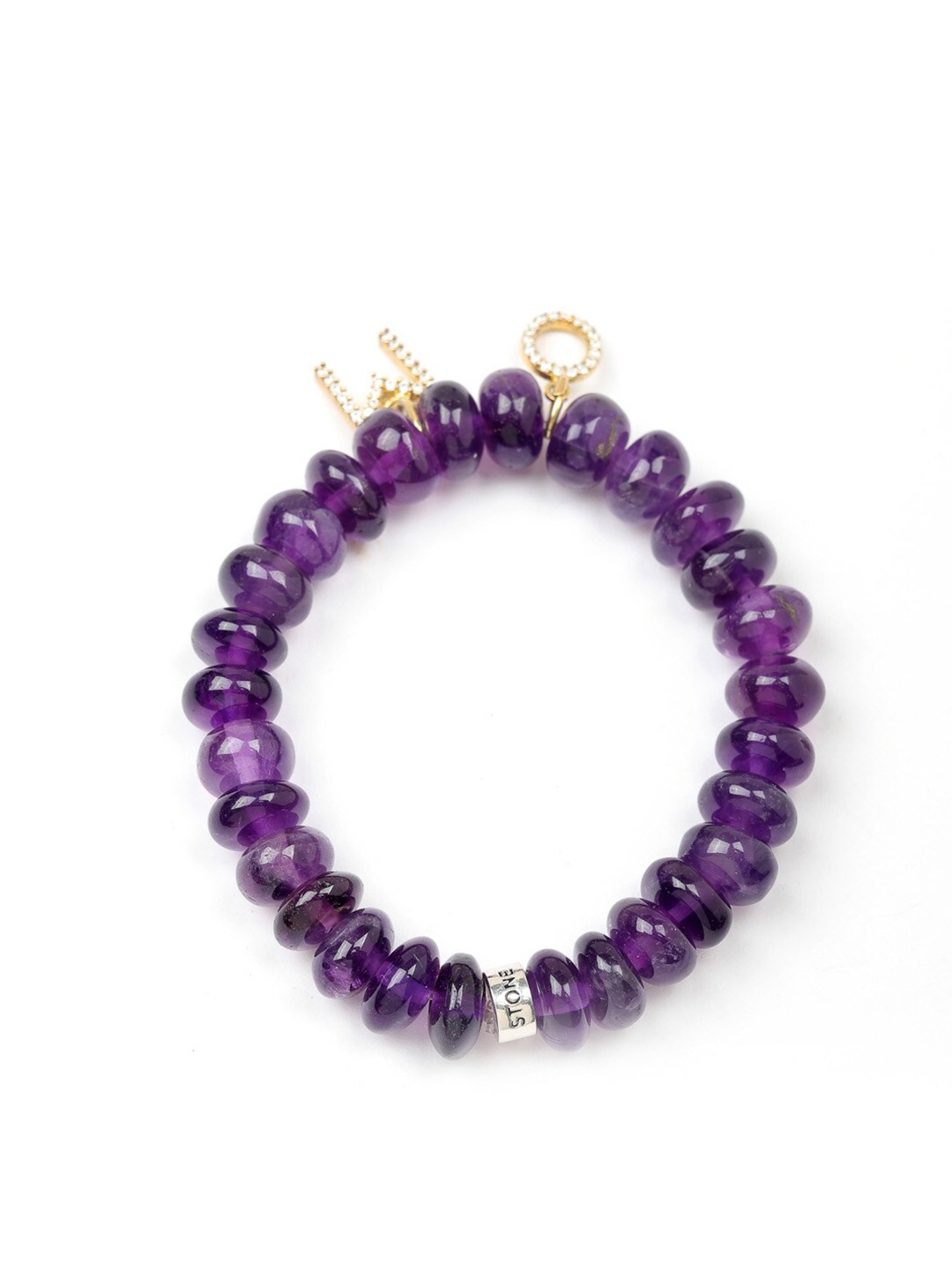 Stone Story By Shruti Unisex Sterling Silver Amethyst Gold-Plated Elasticated Bracelet
Stone Story By Shruti Unisex Sterling Silver Amethyst Gold-Plated Elasticated Bracelet