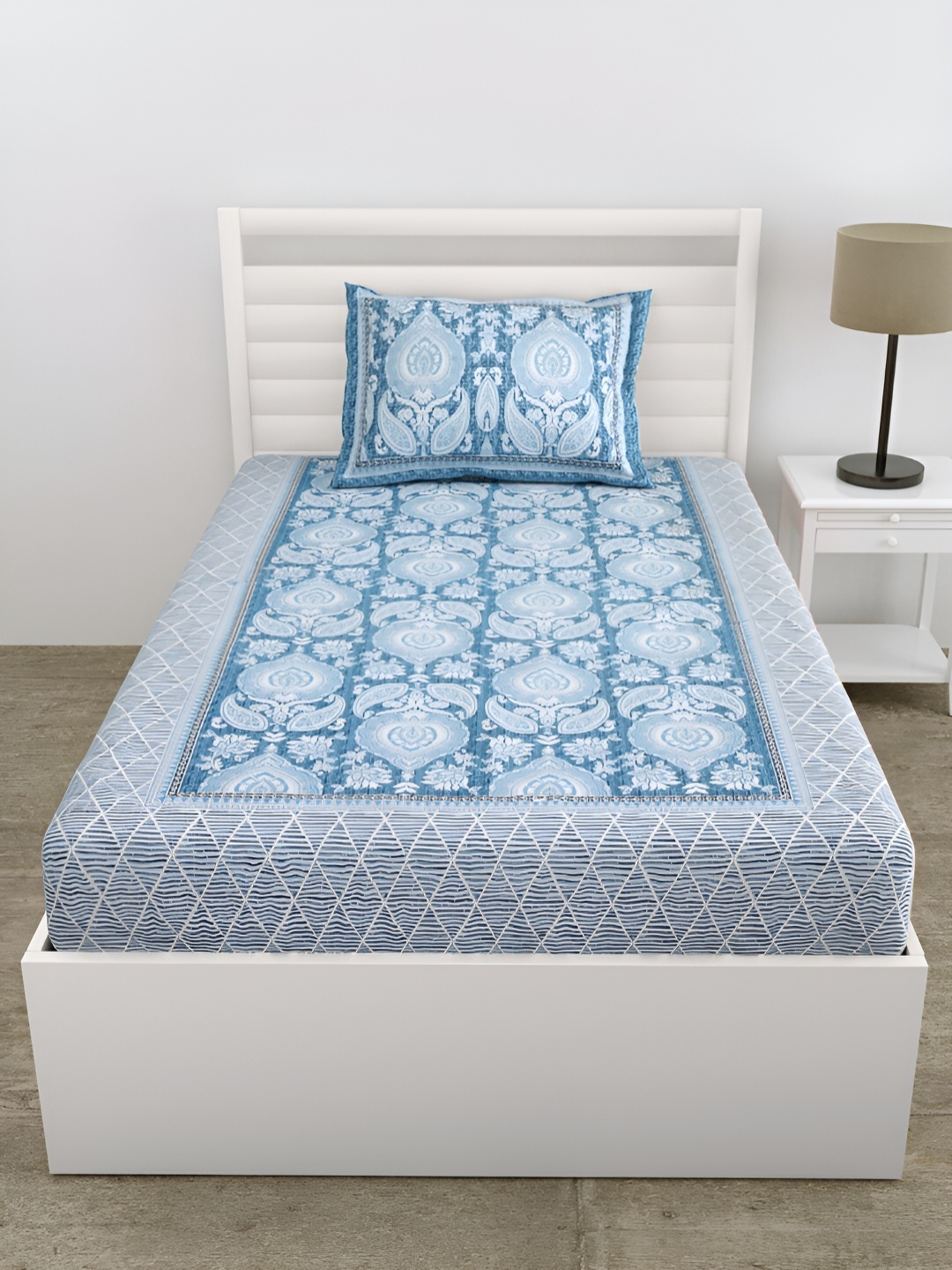DOLLIFI Blue & White Ethnic Motifs Cotton 180 TC Single Bedsheet With 1 Pillow Cover
DOLLIFI Blue & White Ethnic Motifs Cotton 180 TC Single Bedsheet With 1 Pillow Cover