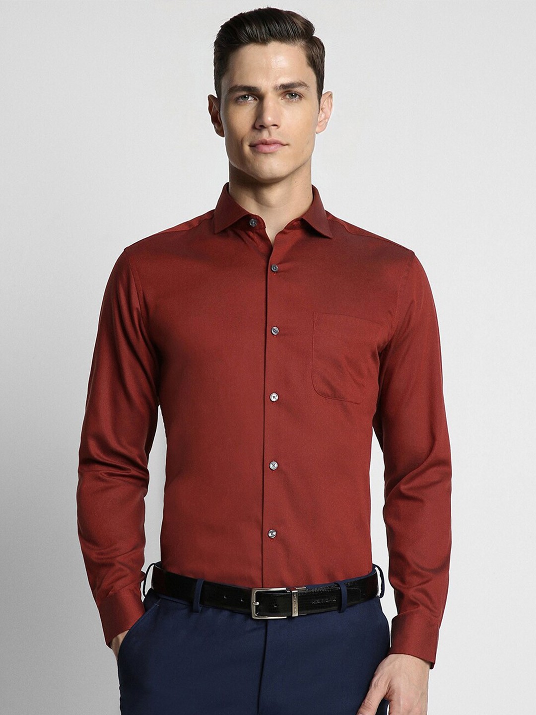 Peter England Elite Slim Fit Spread Collar Long Sleeves Cotton Formal Shirt, Red
Peter England Elite Slim Fit Spread Collar Long Sleeves Cotton Formal Shirt, Red
