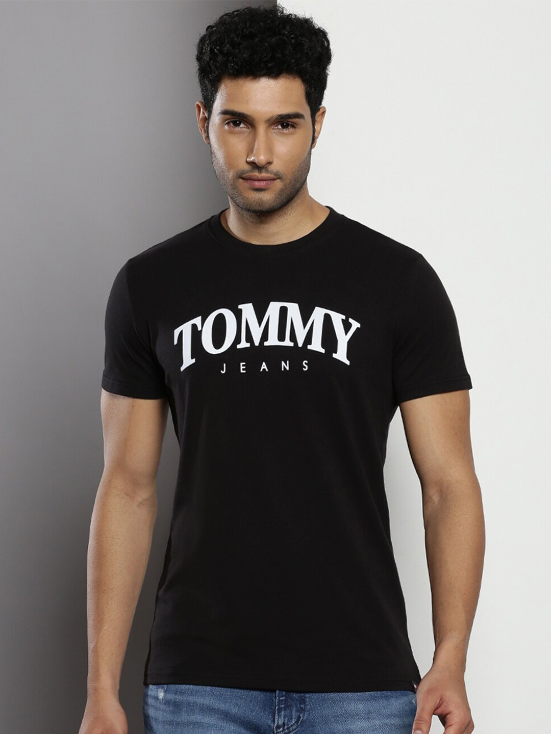 Tommy Hilfiger Typography Printed Round Neck Short Sleeves Slim Fit T-shirt, Black
Tommy Hilfiger Typography Printed Round Neck Short Sleeves Slim Fit T-shirt, Black