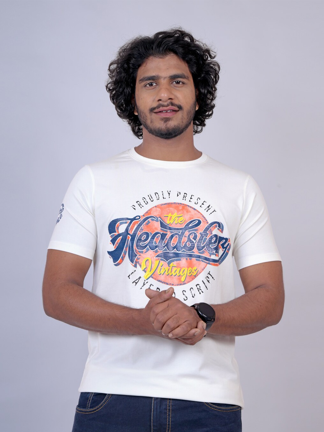 Pontiac Typography Printed Cotton T-shirt, White
