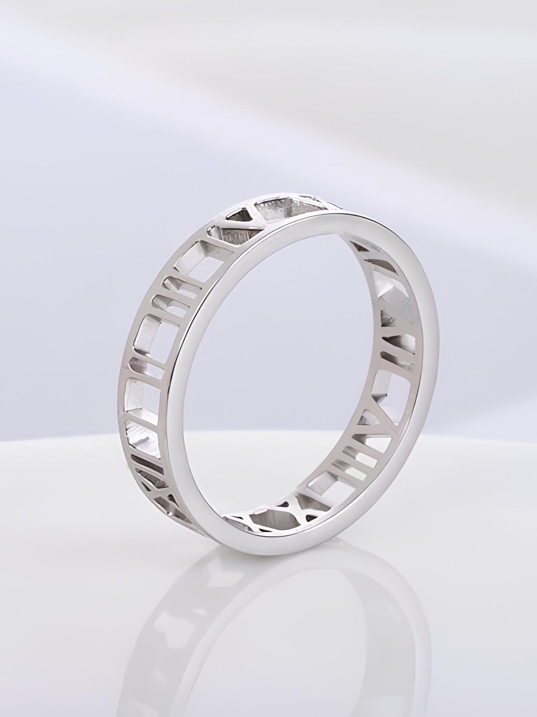 KARISHMA KREATIONS Unisex Silver-Plated Hollow Design Stainless Steel Band Finger Ring
KARISHMA KREATIONS Unisex Silver-Plated Hollow Design Stainless Steel Band Finger Ring