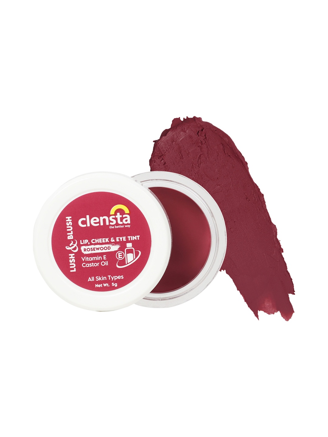 Clensta Lush & Blush Lip Cheek & Eye Tint with Vitamin E & Castor Oil 5g - Rosewood 74, Purple
Clensta Lush & Blush Lip Cheek & Eye Tint with Vitamin E & Castor Oil 5g - Rosewood 74, Purple