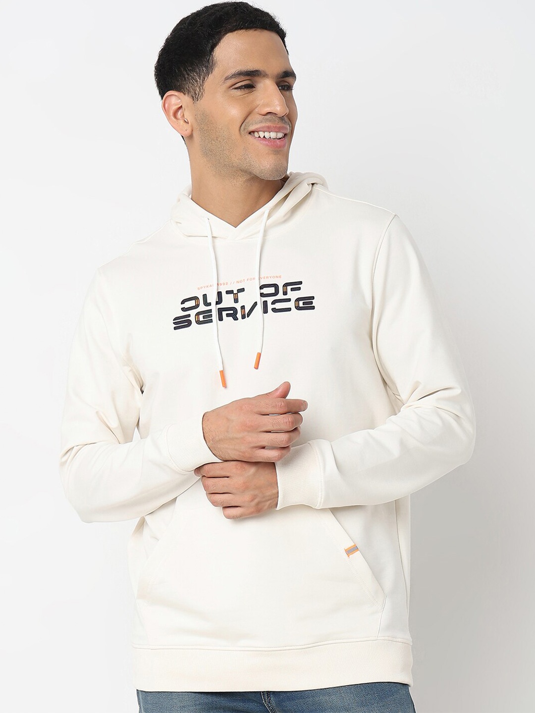SPYKAR Typography Printed Hooded Neck Long Sleeves Cotton Pullover Sweatshirt, White
SPYKAR Typography Printed Hooded Neck Long Sleeves Cotton Pullover Sweatshirt, White