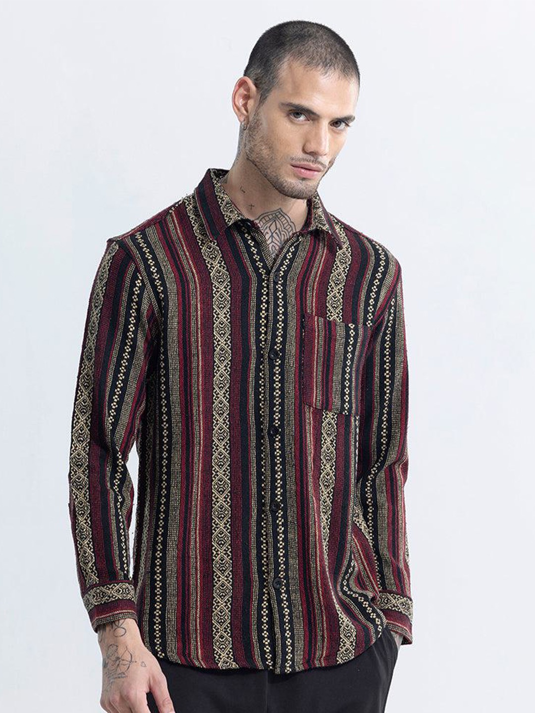 Snitch Maroon Classic Oversized Printed Spread Collar Full Sleeves Cotton Casual Shirt
Snitch Maroon Classic Oversized Printed Spread Collar Full Sleeves Cotton Casual Shirt
