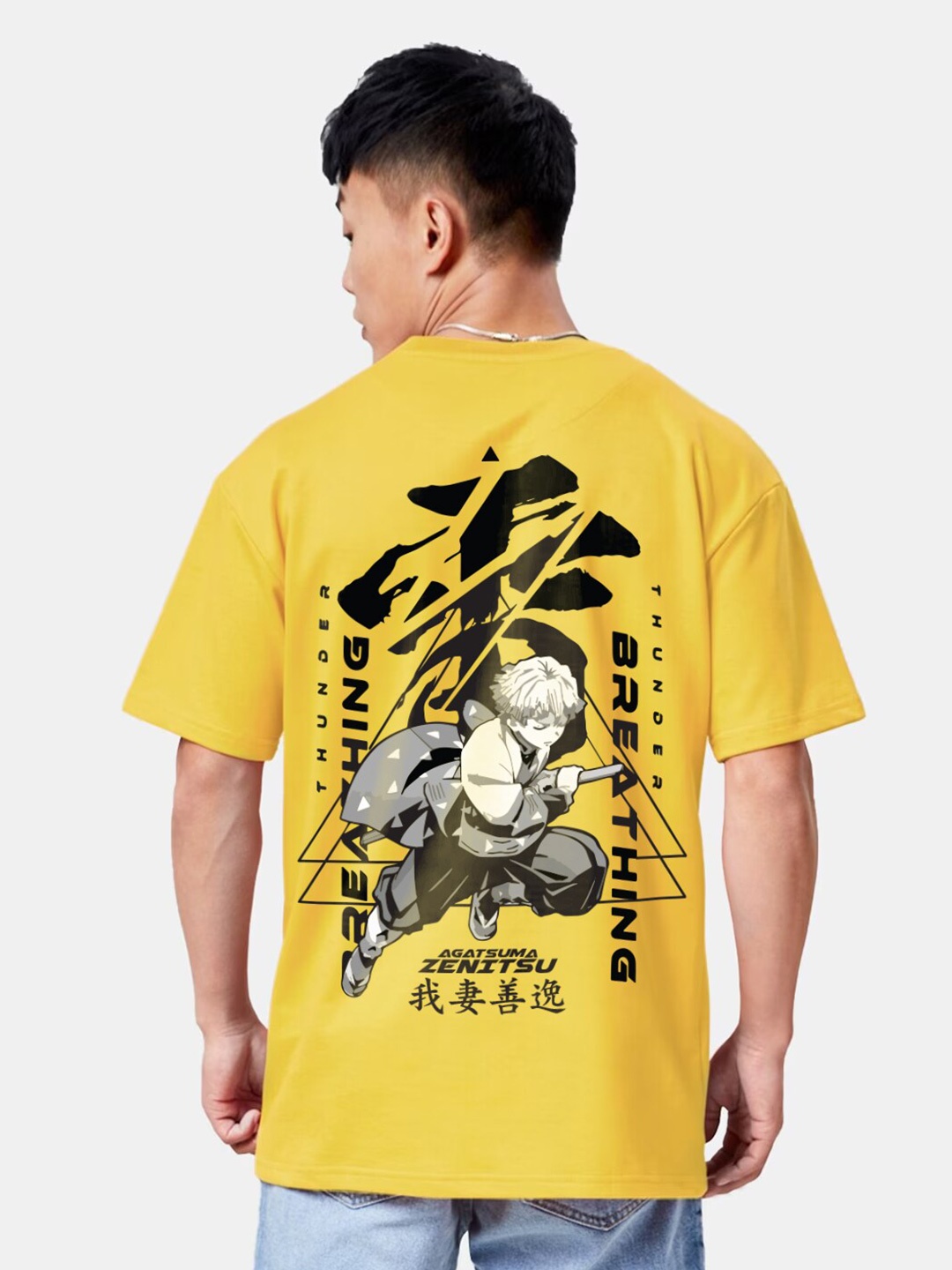 Crazymonk Unisex Zenistu Demon Slayer Anime Printed Cotton Oversized T-shirt, Yellow
Crazymonk Unisex Zenistu Demon Slayer Anime Printed Cotton Oversized T-shirt, Yellow