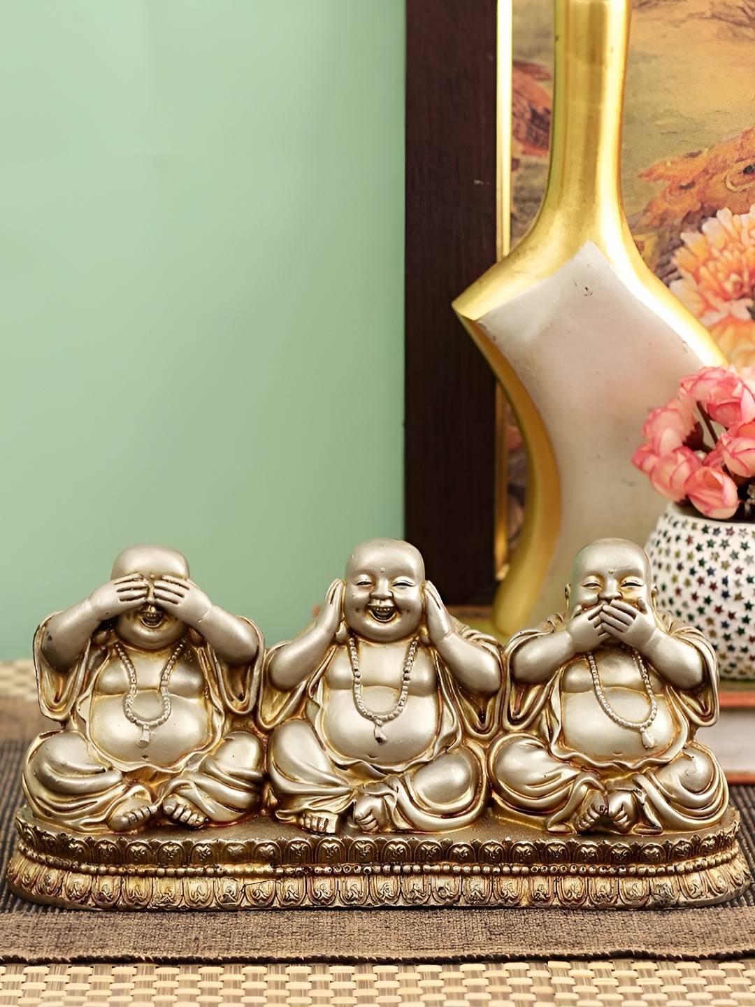 krishnagallery1 GoldToned with Wooden Base Fengshui Laughing Buddha Showpiece, Gold
krishnagallery1 GoldToned with Wooden Base Fengshui Laughing Buddha Showpiece, Gold