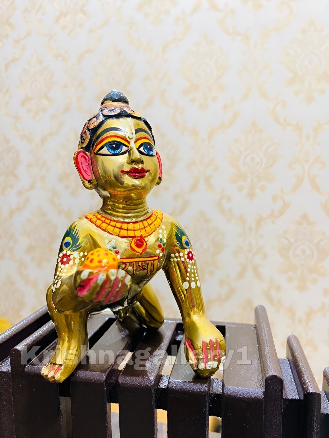 krishnagallery1 Gold Toned & Red Brass Astadhatu Laddu Gopal Murti Decorative Showpiece
krishnagallery1 Gold Toned & Red Brass Astadhatu Laddu Gopal Murti Decorative Showpiece