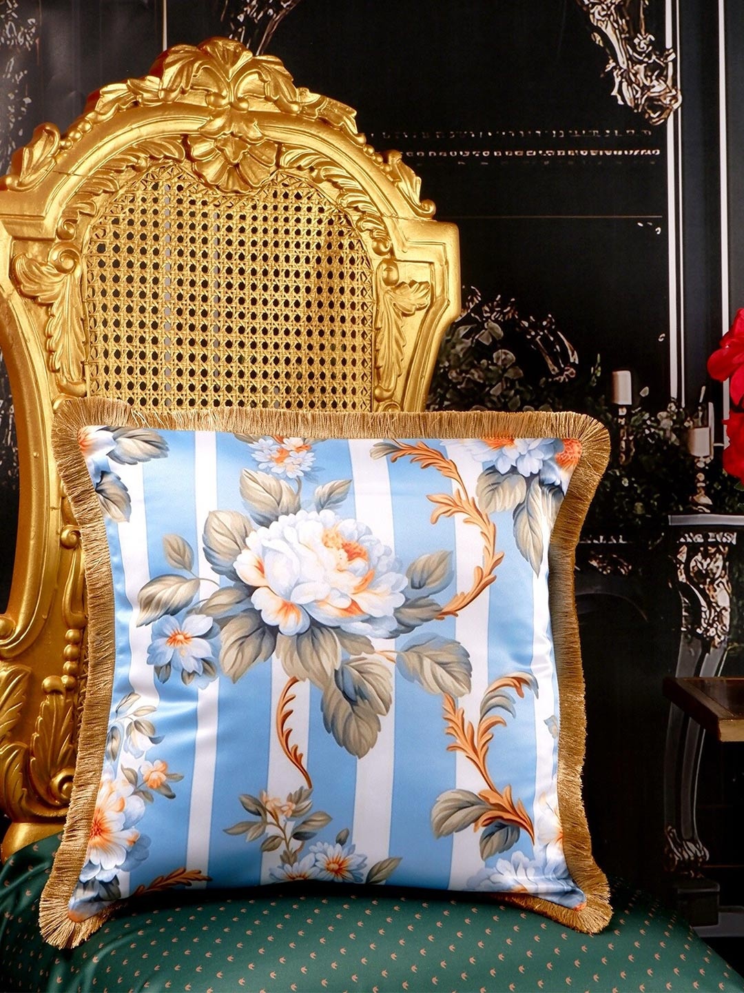 THE WHITE INK DECOR Tropical Elegence Blue & White Floral Satin Square Cushion Covers
THE WHITE INK DECOR Tropical Elegence Blue & White Floral Satin Square Cushion Covers