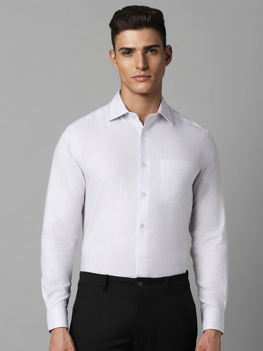 Louis Philippe Self Design Printed Cotton Spread Collar Opaque Formal Shirt, White
Louis Philippe Self Design Printed Cotton Spread Collar Opaque Formal Shirt, White