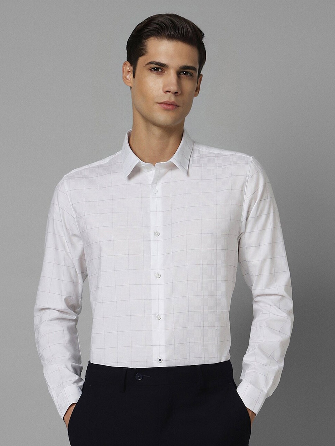 Louis Philippe Sport Checked Cotton Spread Collar Slim Fit Opaque Formal Shirt, White
Louis Philippe Sport Checked Cotton Spread Collar Slim Fit Opaque Formal Shirt, White