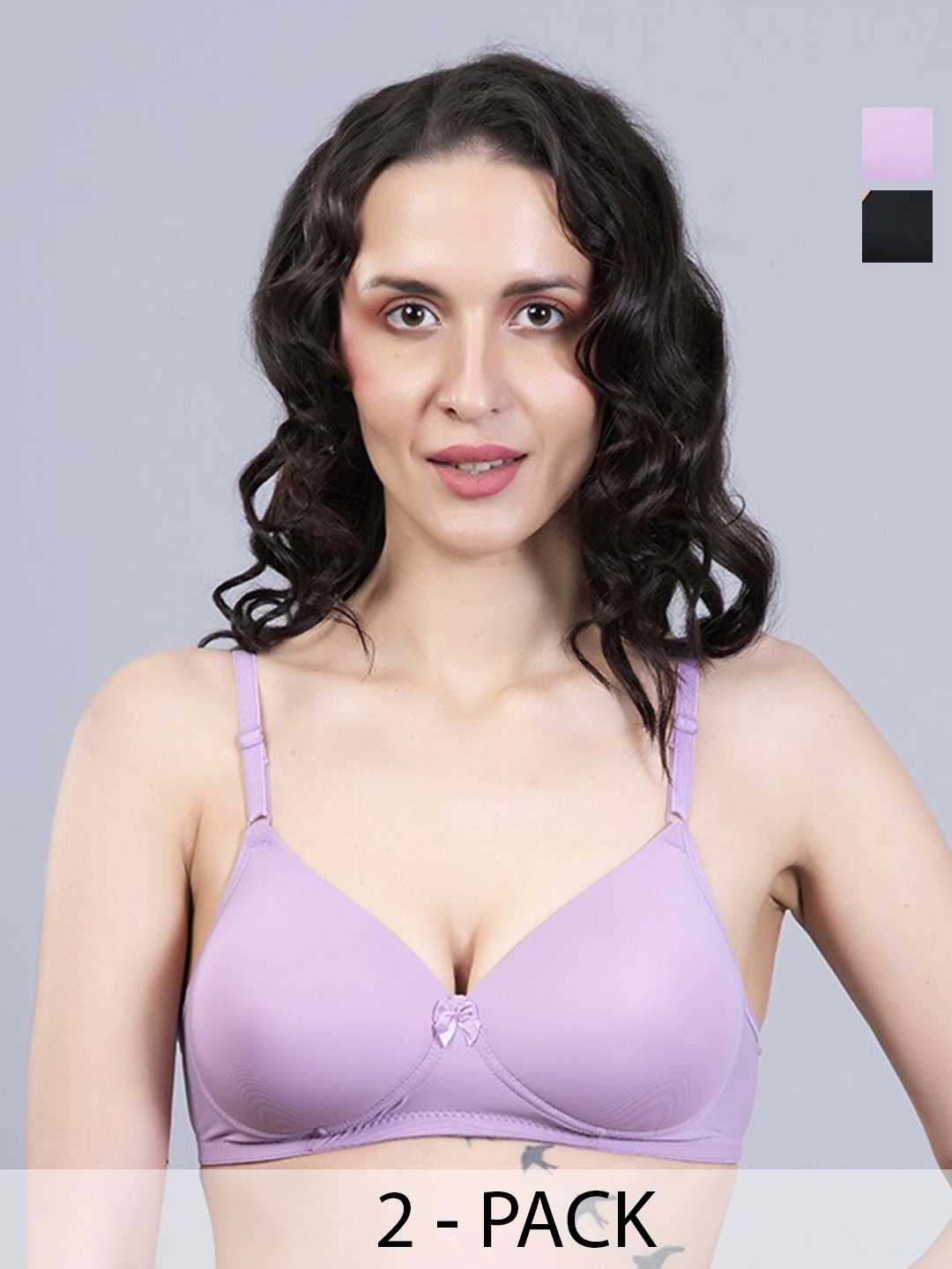 NIGHTHOPE Pack Of 2 Full Coverage Underwired Lightly Padded T-shirt Bra, Black
NIGHTHOPE Pack Of 2 Full Coverage Underwired Lightly Padded T-shirt Bra, Black