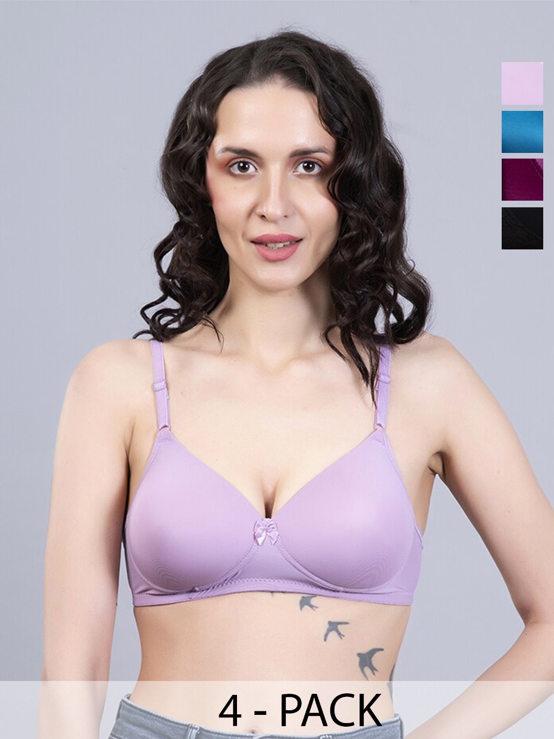 NIGHTHOPE Pack of 4 Full Coverage Underwired Lightly Padded Bra with All Day Comfort, Lavender
NIGHTHOPE Pack of 4 Full Coverage Underwired Lightly Padded Bra with All Day Comfort, Lavender