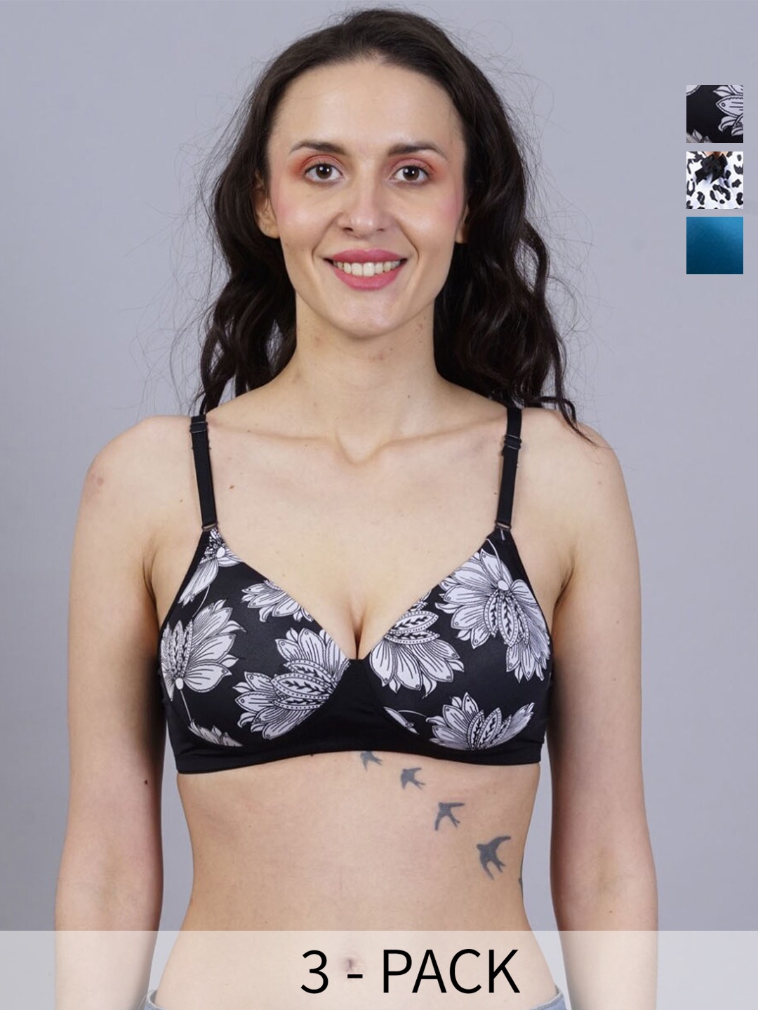 Herryqeal Pack Of 3 Underwired Lightly Padded Everyday Bra With All Day Comfort, Blue
Herryqeal Pack Of 3 Underwired Lightly Padded Everyday Bra With All Day Comfort, Blue