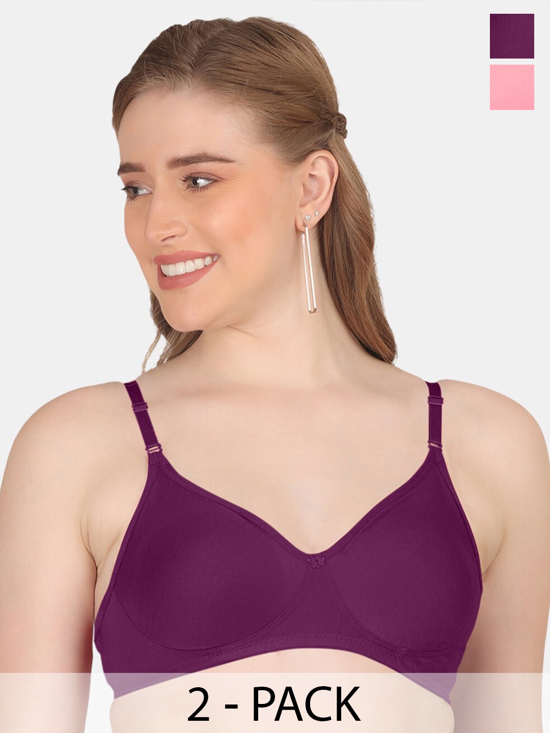POOJA RAGENEE Pack of 2 Full Coverage Non Padded Cotton Everyday Bras With All Day Comfort, Purple
POOJA RAGENEE Pack of 2 Full Coverage Non Padded Cotton Everyday Bras With All Day Comfort, Purple