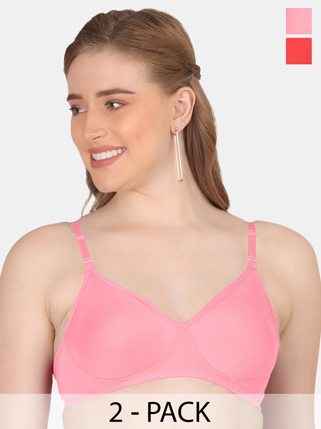 POOJA RAGENEE Pack of 2 Full Coverage Non Padded Cotton Everyday Bras With All Day Comfort, Pink
POOJA RAGENEE Pack of 2 Full Coverage Non Padded Cotton Everyday Bras With All Day Comfort, Pink