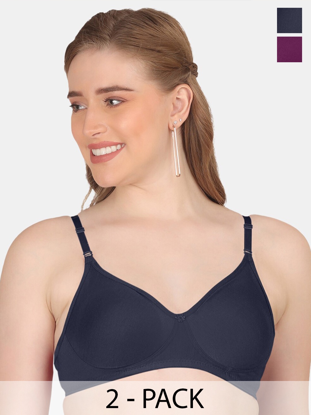 POOJA RAGENEE Pack of 2 Full Coverage Non Padded Cotton Everyday Bras With All Day Comfort, Purple
POOJA RAGENEE Pack of 2 Full Coverage Non Padded Cotton Everyday Bras With All Day Comfort, Purple