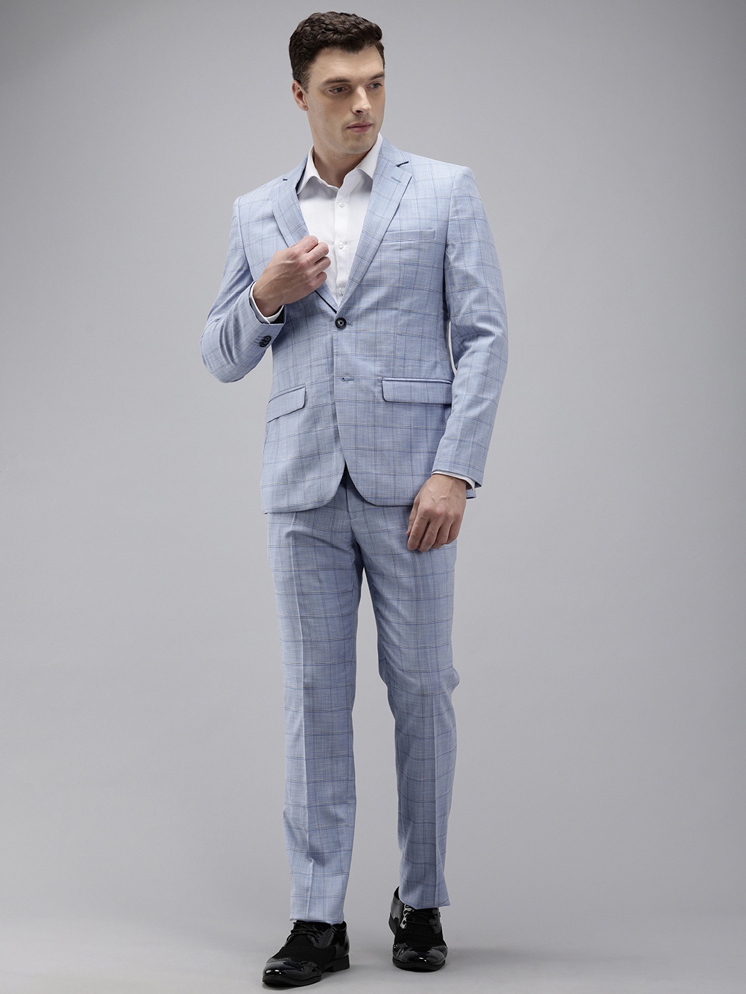 Park Avenue Super Slim Fit Checked Notched Lapel Single-Breasted Formal 2 Piece Suits, Blue
Park Avenue Super Slim Fit Checked Notched Lapel Single-Breasted Formal 2 Piece Suits, Blue