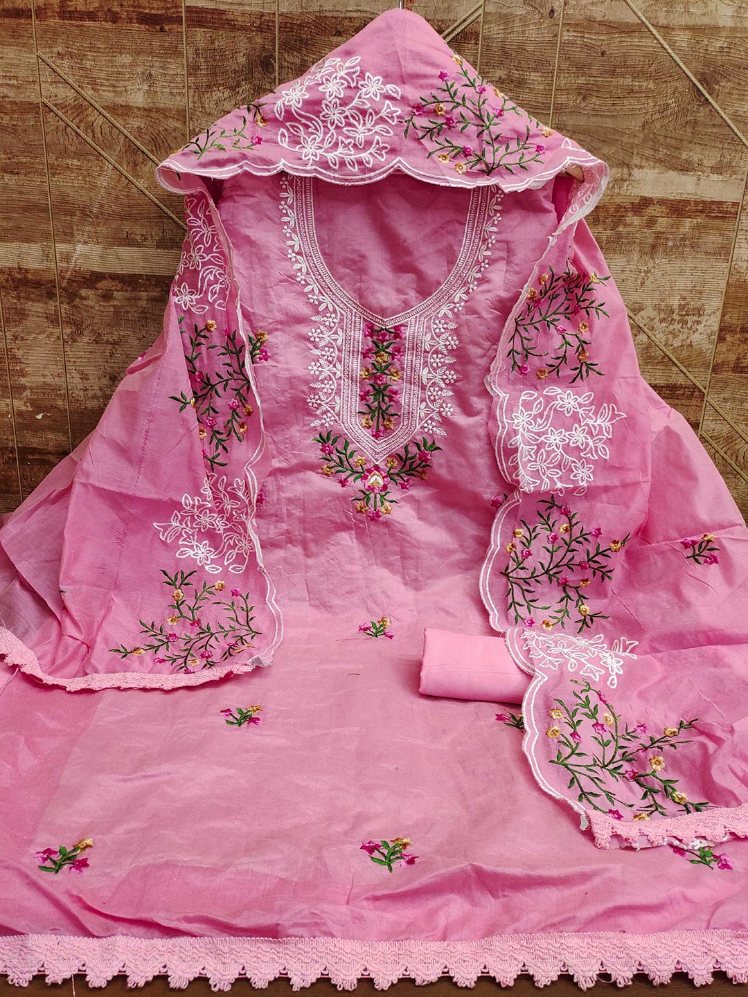 KALINI Ethnic Motifs Embroidered Thread Work Detailed Unstitched Dress Material, Pink
KALINI Ethnic Motifs Embroidered Thread Work Detailed Unstitched Dress Material, Pink