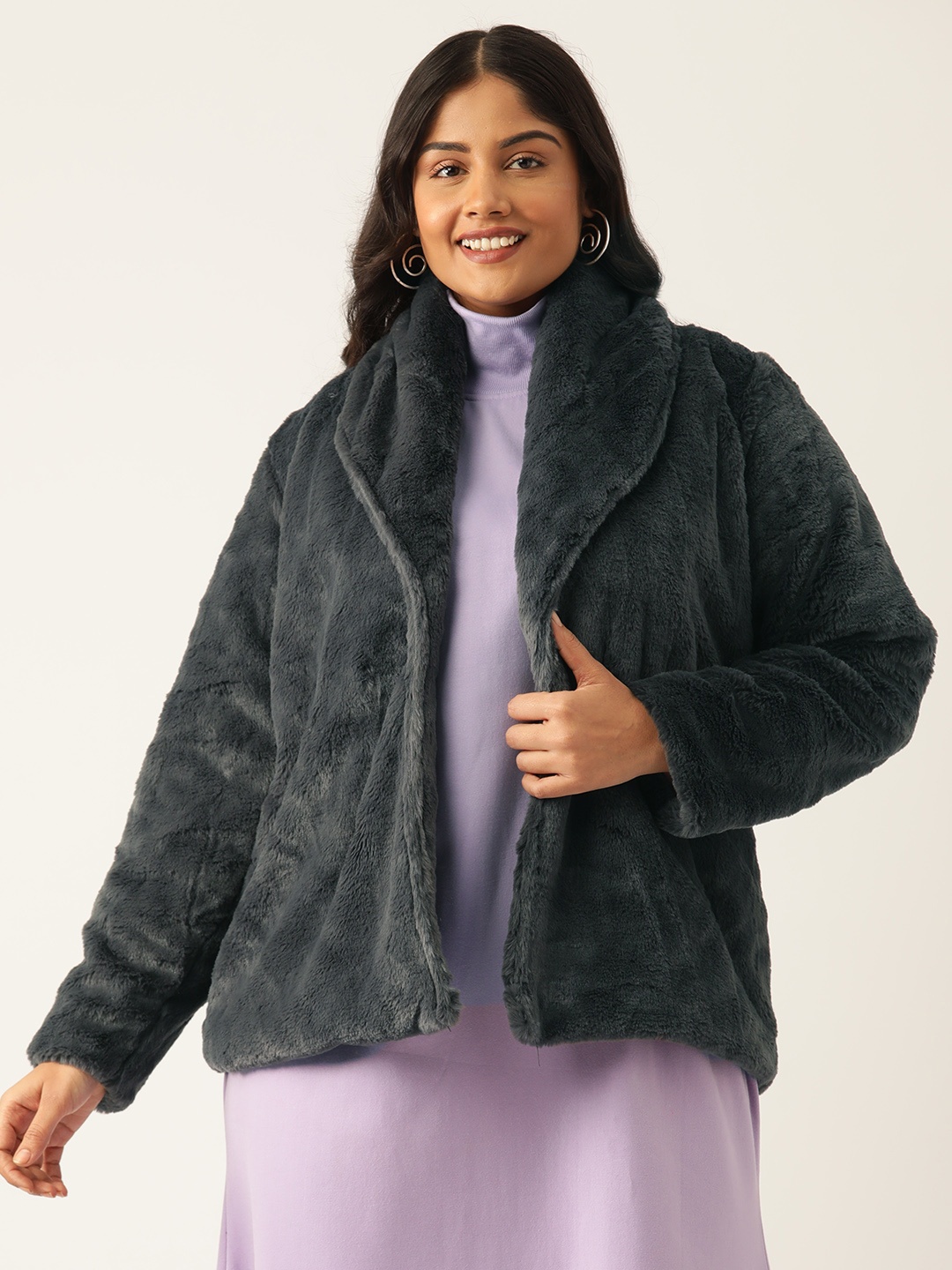 theRebelinme Women Solid Shawl Collar Faux Fur Lightweight Open Front Jacket, Charcoal
theRebelinme Women Solid Shawl Collar Faux Fur Lightweight Open Front Jacket, Charcoal