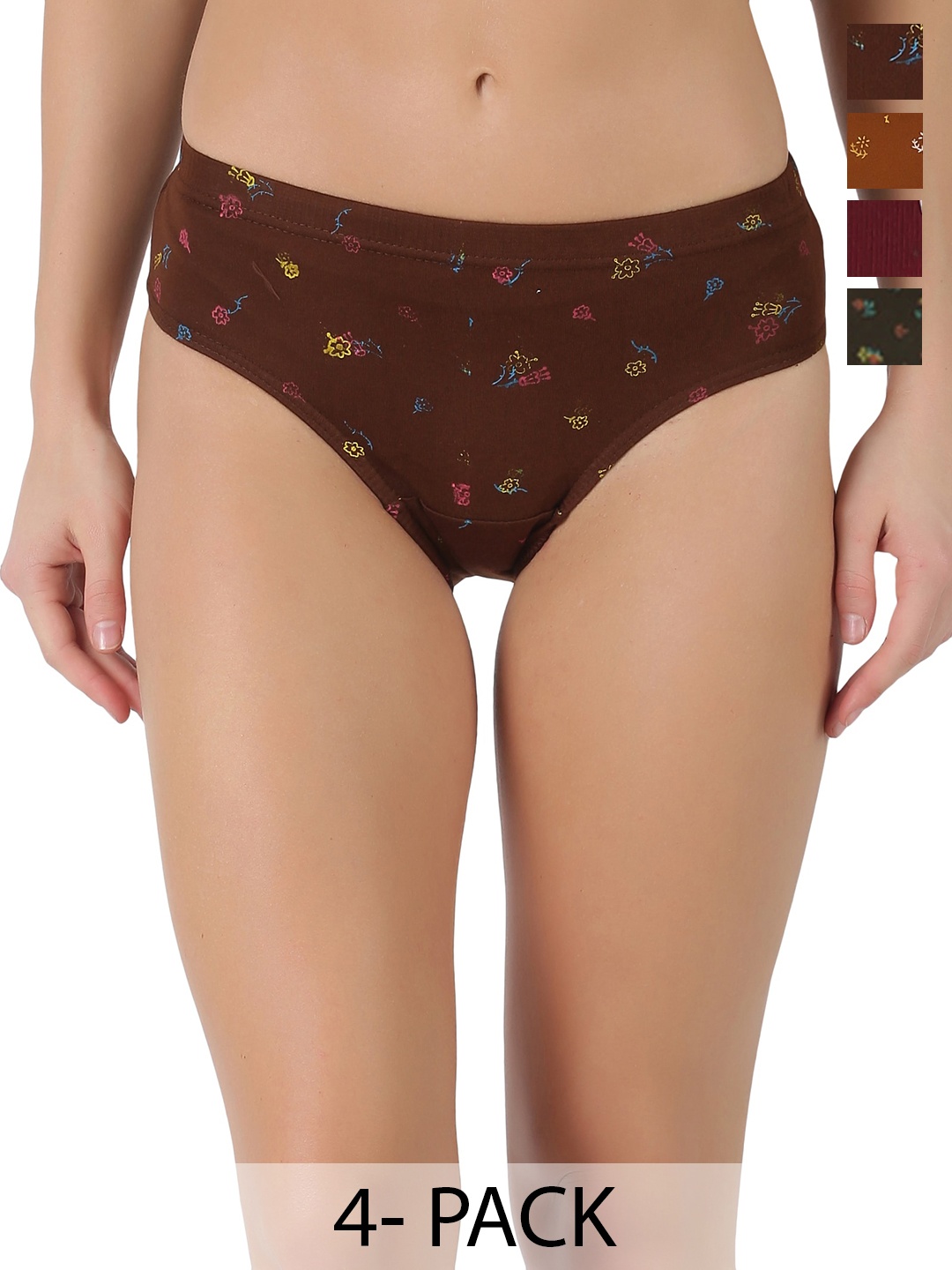 Dollar Women Pack Of 4 Printed Pure Cotton Hipster Briefs MLHPT-01P-PO4-ASST1, Maroon
Dollar Women Pack Of 4 Printed Pure Cotton Hipster Briefs MLHPT-01P-PO4-ASST1, Maroon