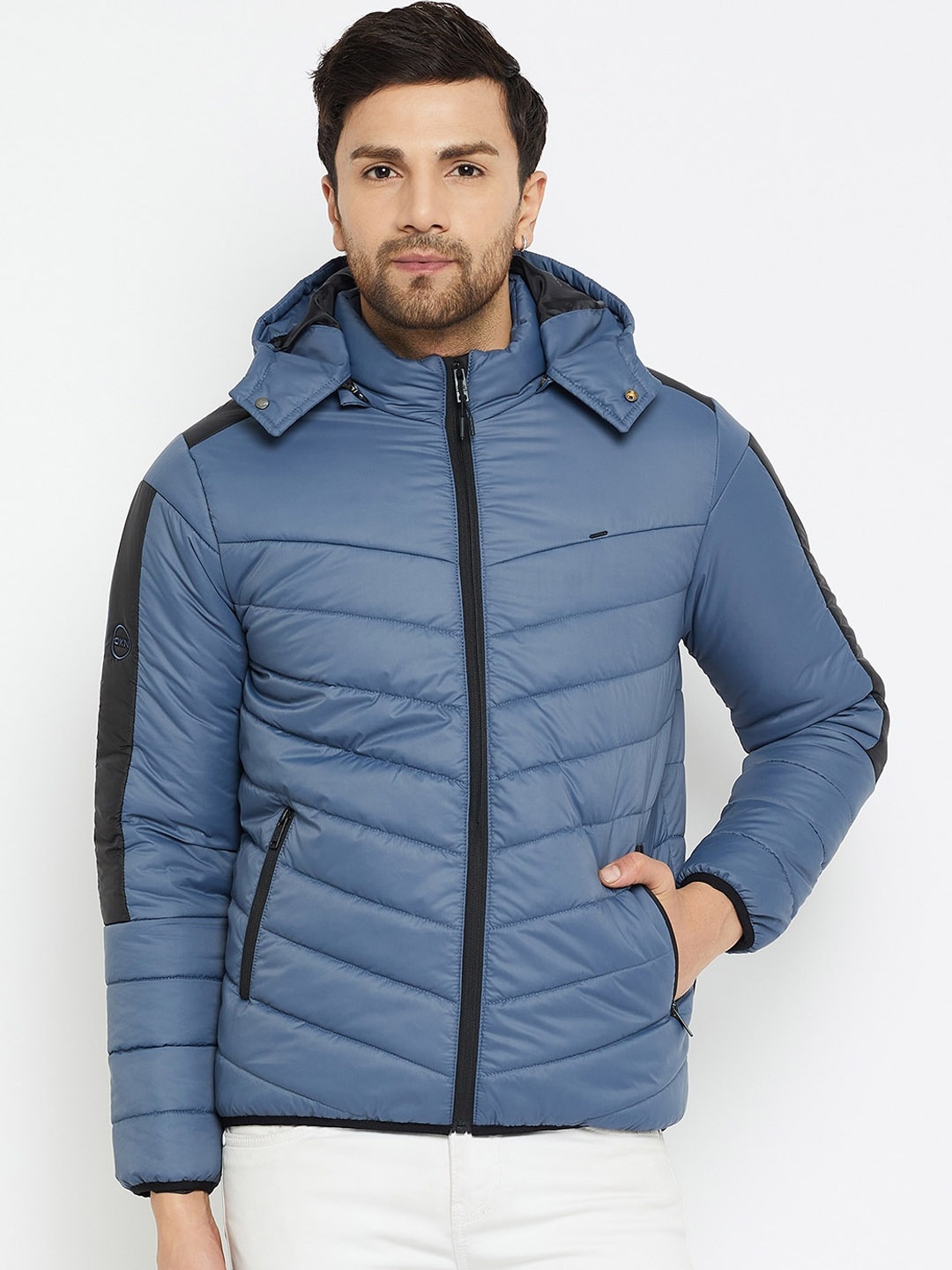 Okane Hooded Lightweight Puffer Jacket, Blue