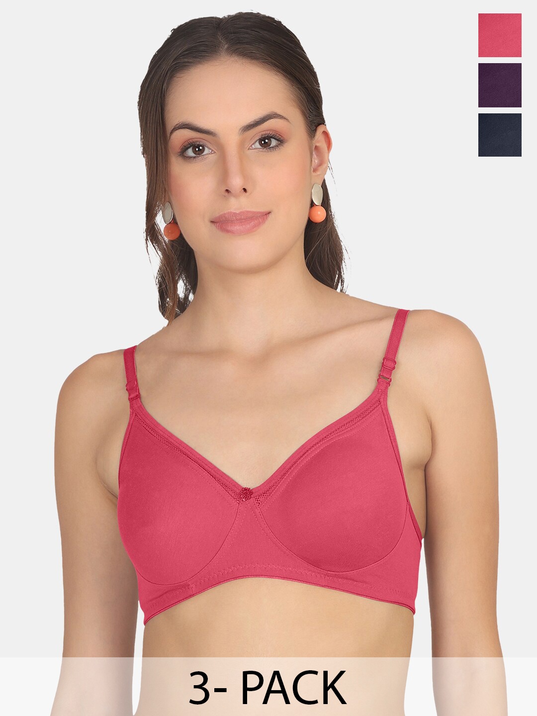 POOJA RAGENEE Pack of 3 Full Coverage Non Padded Everyday Bras With All Day Comfort, Purple
POOJA RAGENEE Pack of 3 Full Coverage Non Padded Everyday Bras With All Day Comfort, Purple
