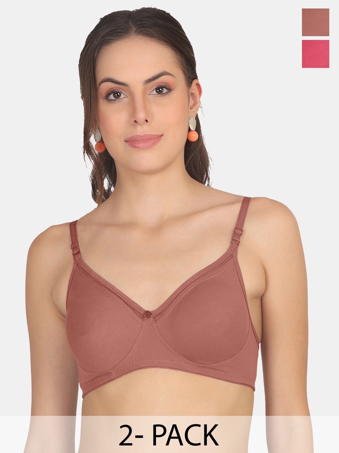 POOJA RAGENEE Pack of 2 Full Coverage Non Padded Everyday Bras With All Day Comfort, Brown
POOJA RAGENEE Pack of 2 Full Coverage Non Padded Everyday Bras With All Day Comfort, Brown