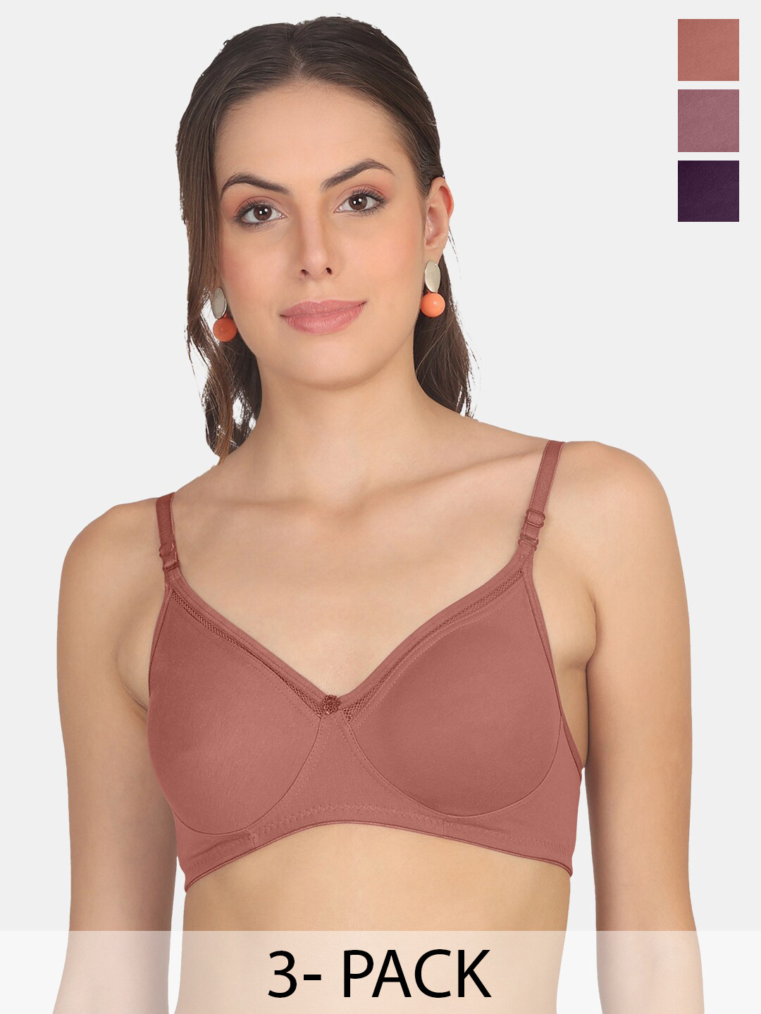 POOJA RAGENEE Pack of 3 Full Coverage Non Padded Everyday Bras With All Day Comfort, Mauve
POOJA RAGENEE Pack of 3 Full Coverage Non Padded Everyday Bras With All Day Comfort, Mauve