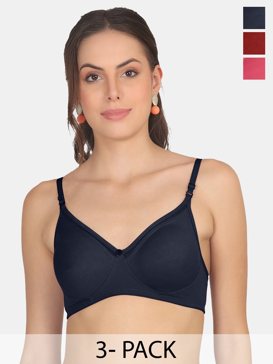 POOJA RAGENEE Pack of 3 Full Coverage Non Padded Everyday Bras With All Day Comfort, Maroon
POOJA RAGENEE Pack of 3 Full Coverage Non Padded Everyday Bras With All Day Comfort, Maroon