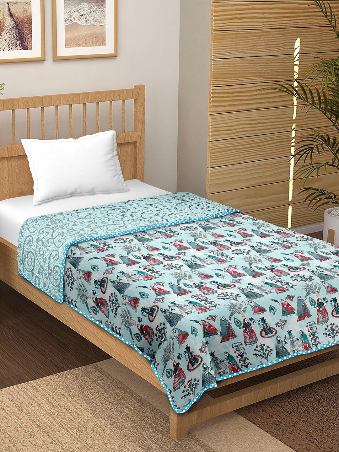BELLA CASA Canva Collection Blue Ethnic Motifs Cotton AC Room 150 GSM Single Bed Quilt
BELLA CASA Canva Collection Blue Ethnic Motifs Cotton AC Room 150 GSM Single Bed Quilt