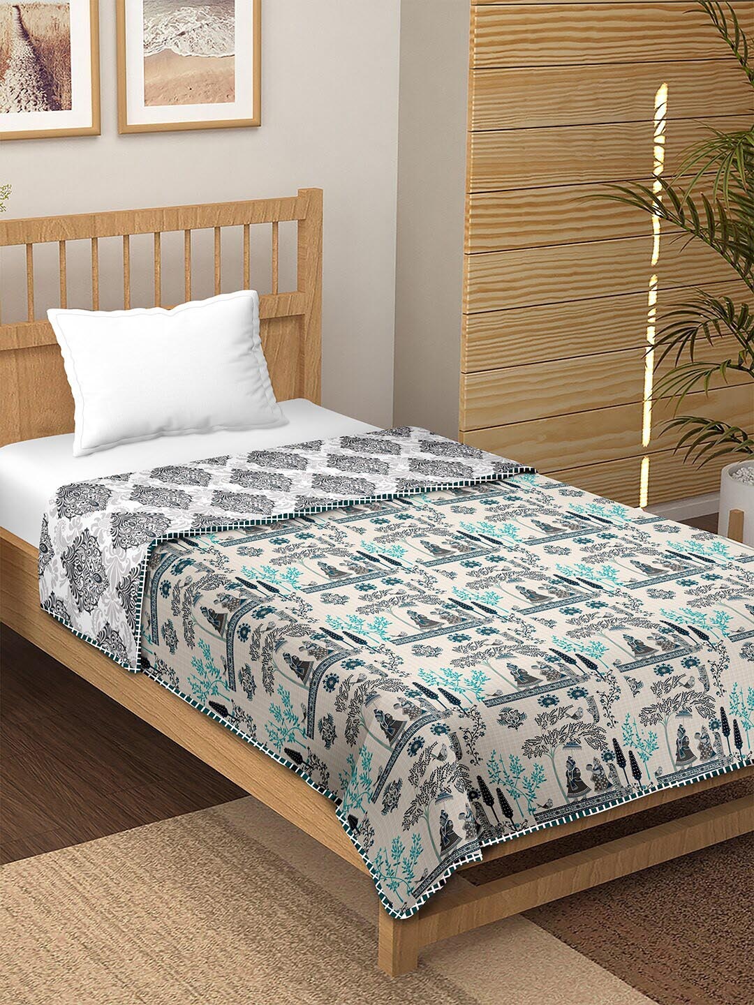 BELLA CASA Canva Blue Ethnic Motifs Cotton AC Room 150 GSM Reversible Single Bed Dohar
BELLA CASA Canva Blue Ethnic Motifs Cotton AC Room 150 GSM Reversible Single Bed Dohar