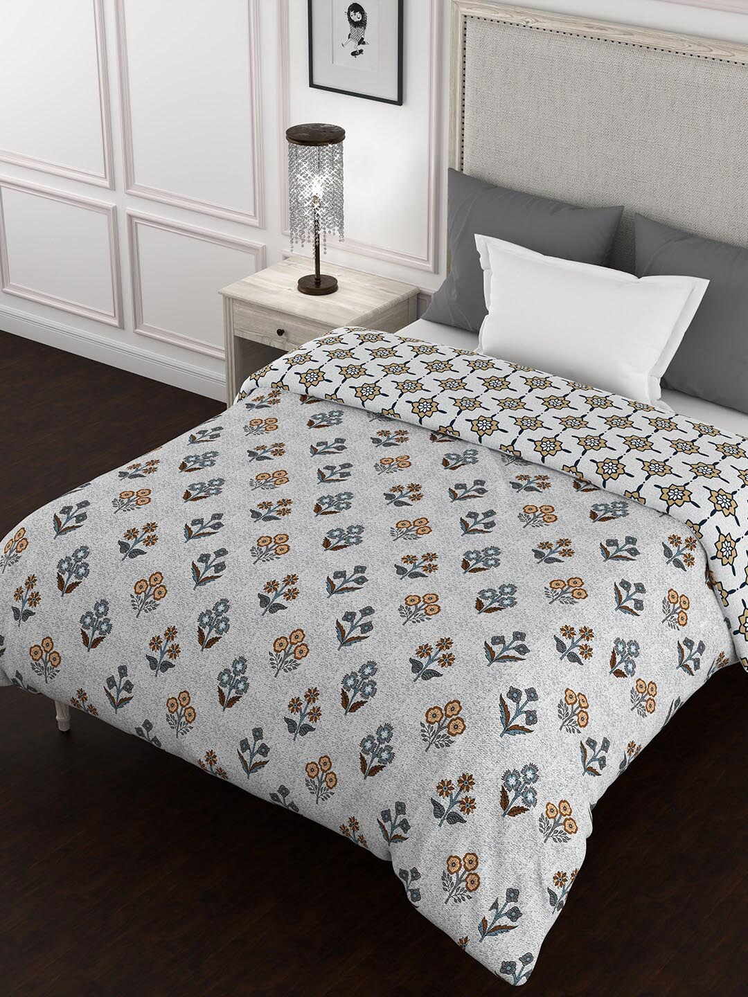 BELLA CASA Kalamkari Collection Blue Ethnic Cotton Motifs Cotton 150 GSM Single Bed Quilt, Grey
BELLA CASA Kalamkari Collection Blue Ethnic Cotton Motifs Cotton 150 GSM Single Bed Quilt, Grey