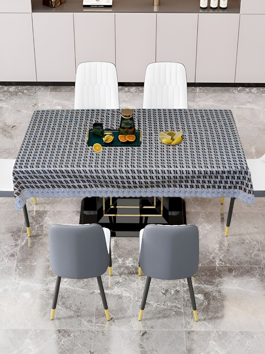 DREAM CARE Grey & Brown Geometric Printed Waterproof 6 Seater Rectangular Table Cover
DREAM CARE Grey & Brown Geometric Printed Waterproof 6 Seater Rectangular Table Cover