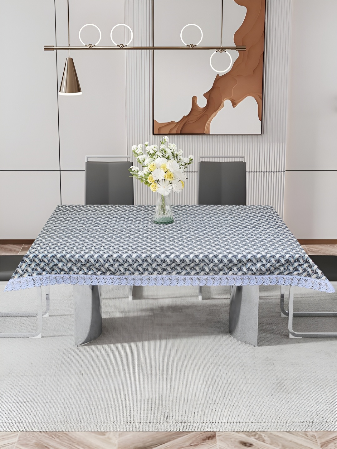 DREAM CARE Blue & Off White Geometric Printed Waterproof 4 Seater Rectangular Table Cover
DREAM CARE Blue & Off White Geometric Printed Waterproof 4 Seater Rectangular Table Cover