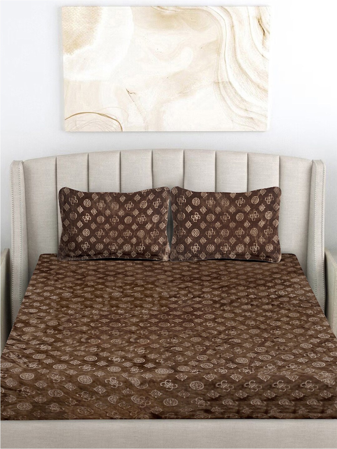 FABINALIV Brown Geometric 300 TC Woollen King Size Fitted Bedsheet & 2 Pillow Covers
FABINALIV Brown Geometric 300 TC Woollen King Size Fitted Bedsheet & 2 Pillow Covers