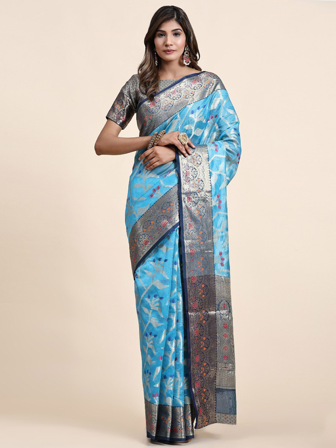 bansari textiles Ethnic Motifs Woven Design Zari Banarasi Saree, Turquoise blue
bansari textiles Ethnic Motifs Woven Design Zari Banarasi Saree, Turquoise blue
