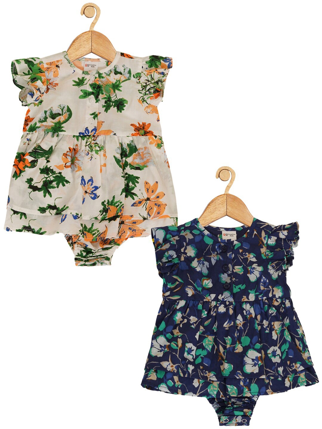 Creative Kids Infant Girls Pack Of 2 Floral Printed Cotton Fit & Flare Dresses, Mustard
Creative Kids Infant Girls Pack Of 2 Floral Printed Cotton Fit & Flare Dresses, Mustard