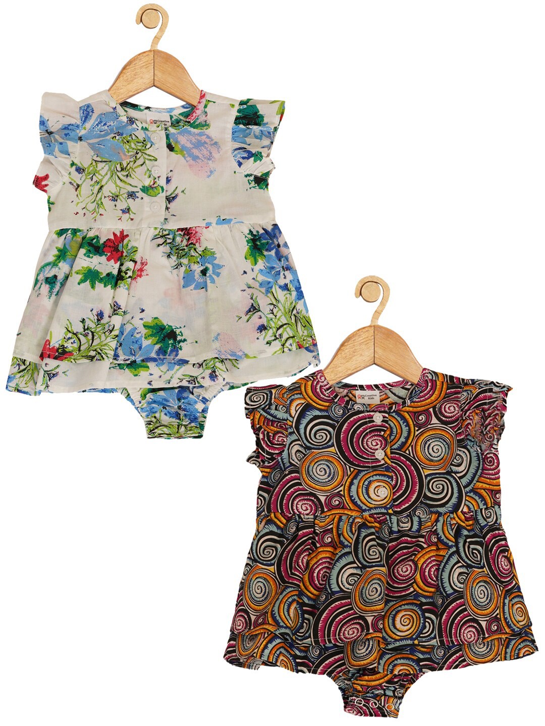 Creative Kids Infant Girls Pack Of 2 Floral Print Flutter Sleeves Cotton Fit & Flare Dress, Cream
Creative Kids Infant Girls Pack Of 2 Floral Print Flutter Sleeves Cotton Fit & Flare Dress, Cream