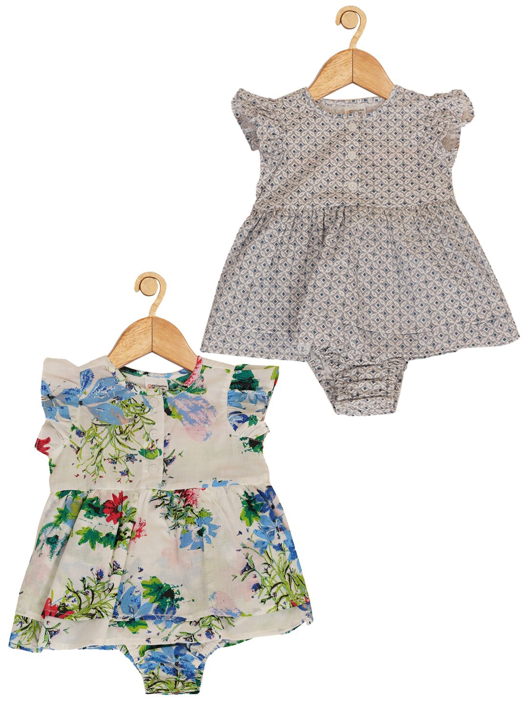 Creative Kids Infant Girls Pack Of 2 Floral Printed Cotton Fit & Flare Dresses, Green
Creative Kids Infant Girls Pack Of 2 Floral Printed Cotton Fit & Flare Dresses, Green