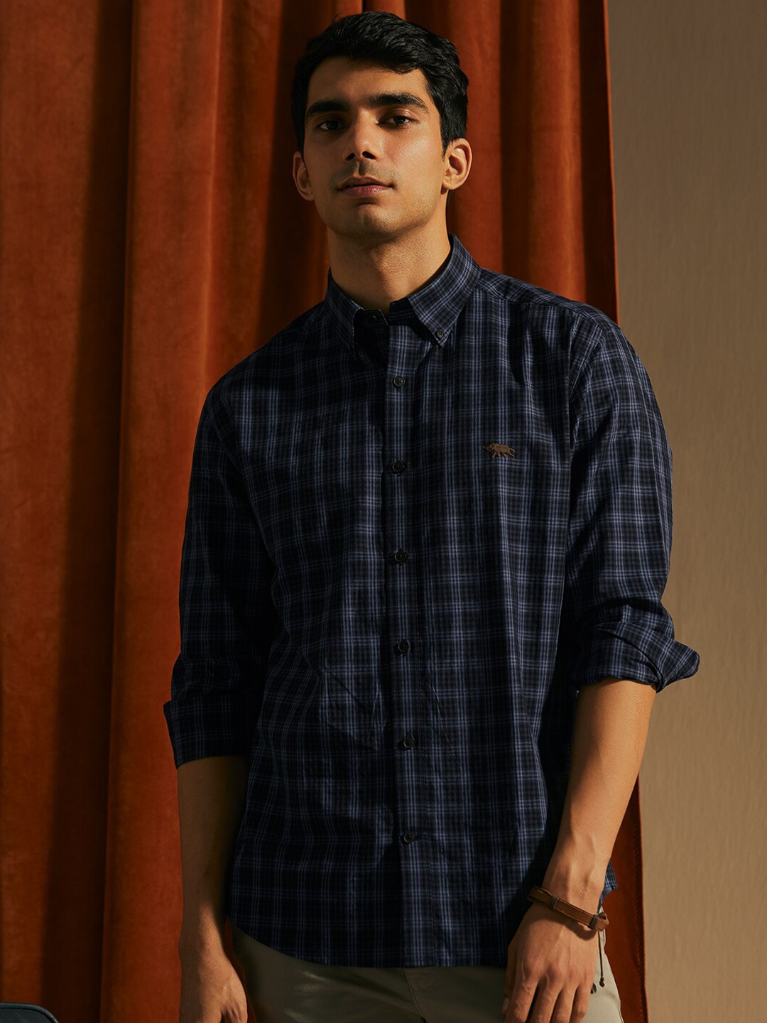 Andamen Premium Tartan Checked Button Down Collar Slim Fit Cotton Casual Shirt, Navy blue
Andamen Premium Tartan Checked Button Down Collar Slim Fit Cotton Casual Shirt, Navy blue