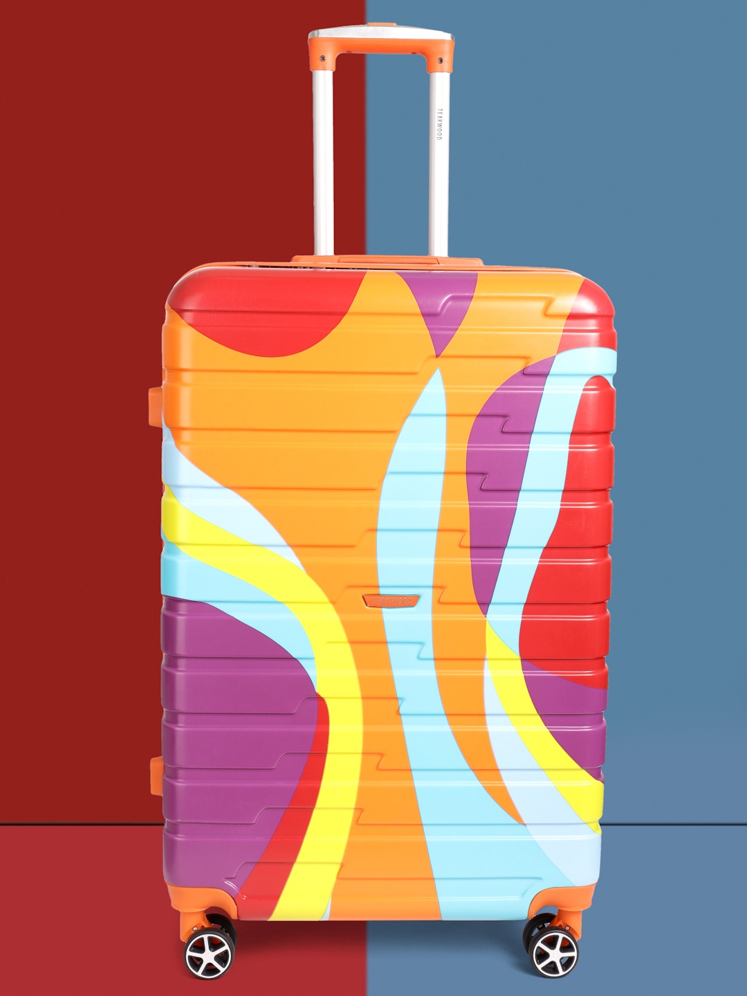 Teakwood Leathers Carnival Print 360 Degree Rotation Hard Large-Sized Trolley Bag 95.5L, Orange
Teakwood Leathers Carnival Print 360 Degree Rotation Hard Large-Sized Trolley Bag 95.5L, Orange