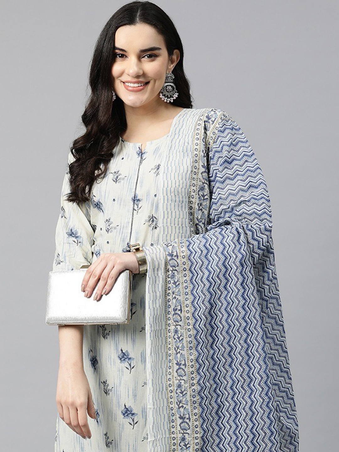 Readiprint Women Printed Thread Work Cotton Kurta with Palazzos & With Dupatta, Blue
Readiprint Women Printed Thread Work Cotton Kurta with Palazzos & With Dupatta, Blue
