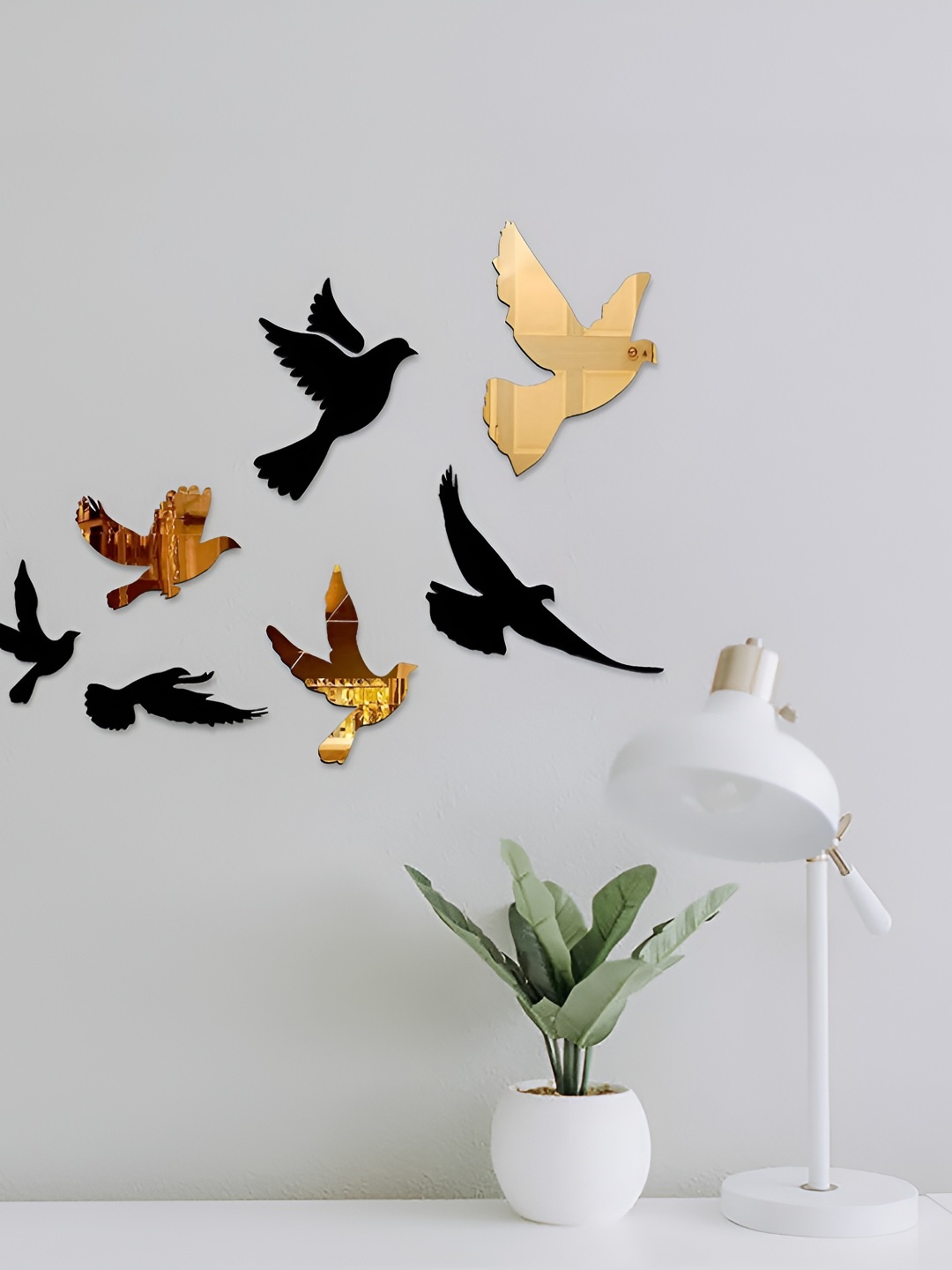 VAH Kya Bat Hai !! Black & Beige 7 Pcs Birds Shape Self-Adhesive 3D-Mirror Wall Stickers
VAH Kya Bat Hai !! Black & Beige 7 Pcs Birds Shape Self-Adhesive 3D-Mirror Wall Stickers