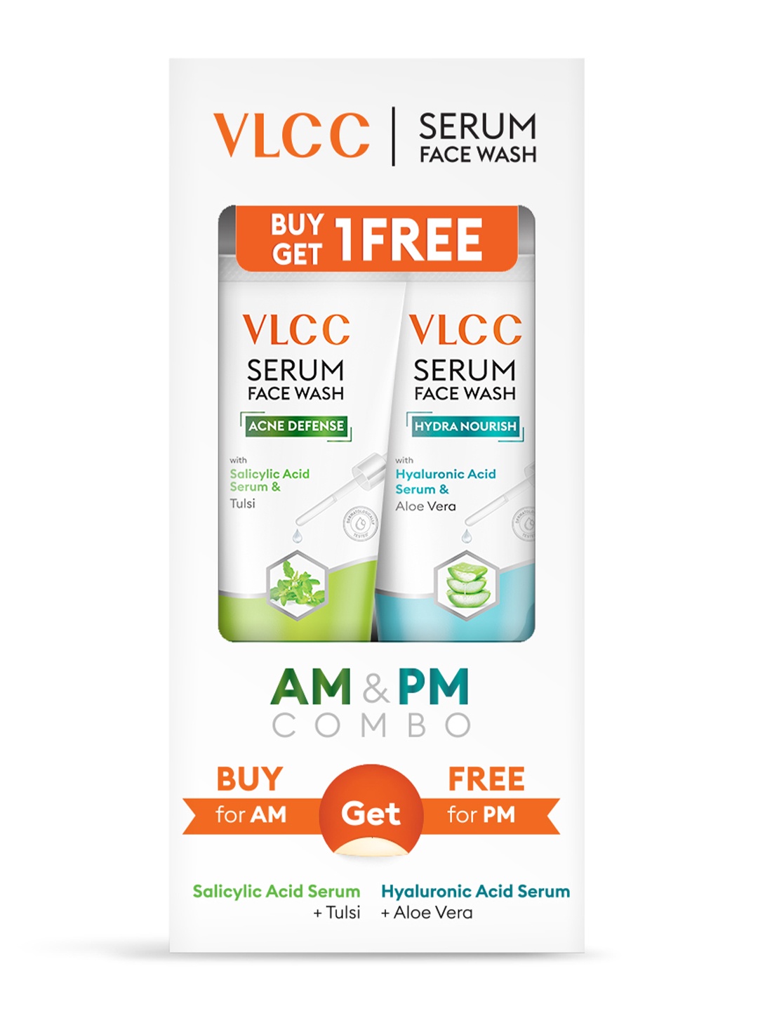 VLCC Salicylic Acid & Tulsi Serum Facewash for AM & Aloe Vera Serum Facewash for PM, Multi
VLCC Salicylic Acid & Tulsi Serum Facewash for AM & Aloe Vera Serum Facewash for PM, Multi